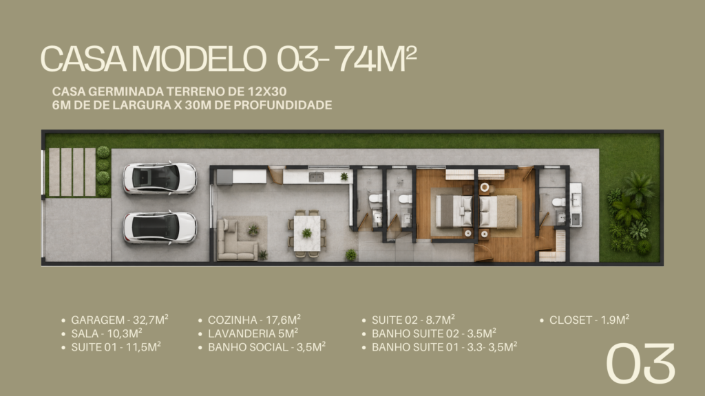 CASA GEMINADA 74m²