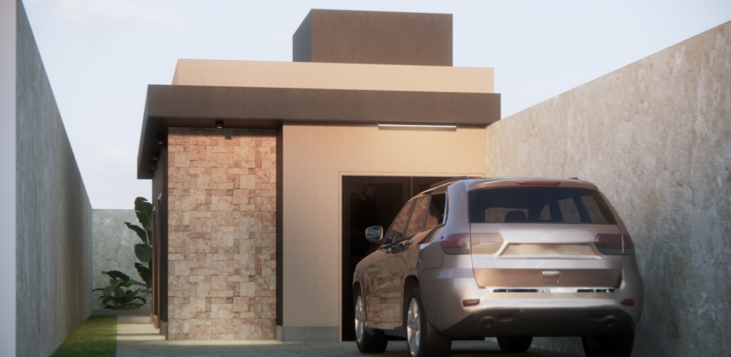Casa Geminada de 50m²: Projeto Inteligente Para Terrenos Compactos e Investimento Imobiliário 1 Casa com Ventilação Natural