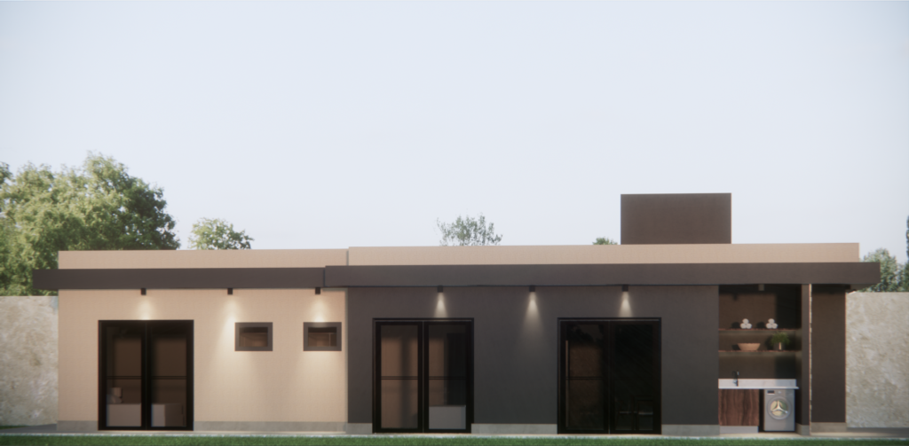 Casa Geminada de 50m²: Projeto Inteligente Para Terrenos Compactos e Investimento Imobiliário 3 05 2
