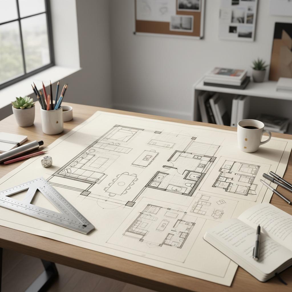 Planta baixa residencial utilizada como projeto padrão.